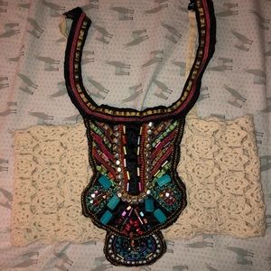 Crochet beaded beach top